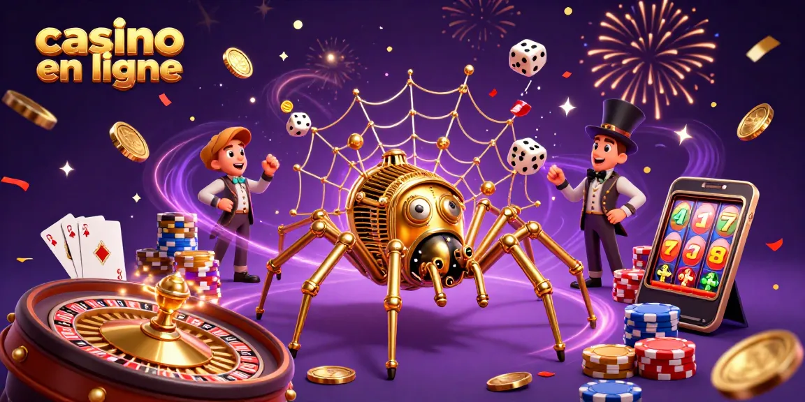 Les joueurs de casino en ligne célèbrent avec des pièces d'or et des jetons de poker, illustrant l'excitation des jeux.