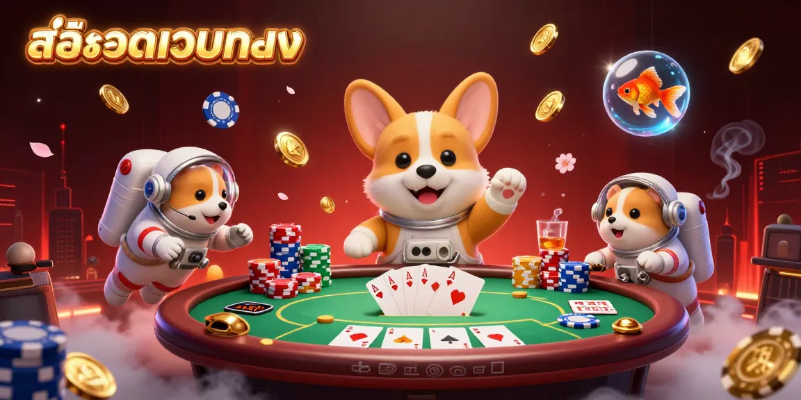 Experience thrilling สล็อตเว็บตรง action with a playful 3D scene of a space casino adventure featuring lively characters.