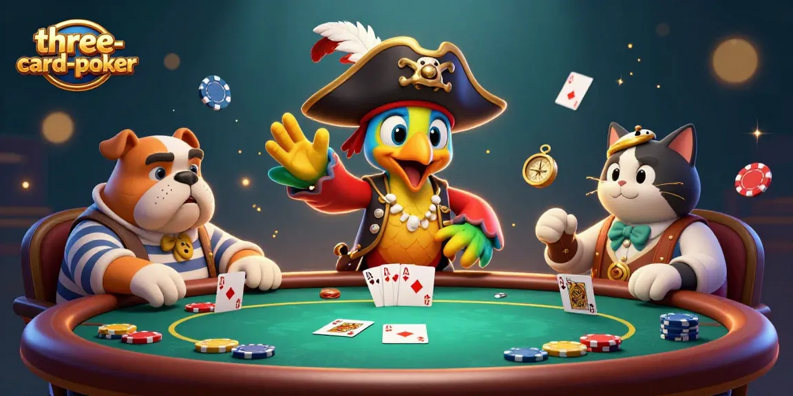 Engage in thrilling three-card-poker action with colorful characters and dynamic gaming elements