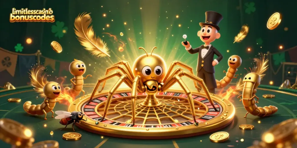 Place your bets with limitlesscasinobonuscodes while enjoying a lively casino scene featuring a spinning roulette wheel.