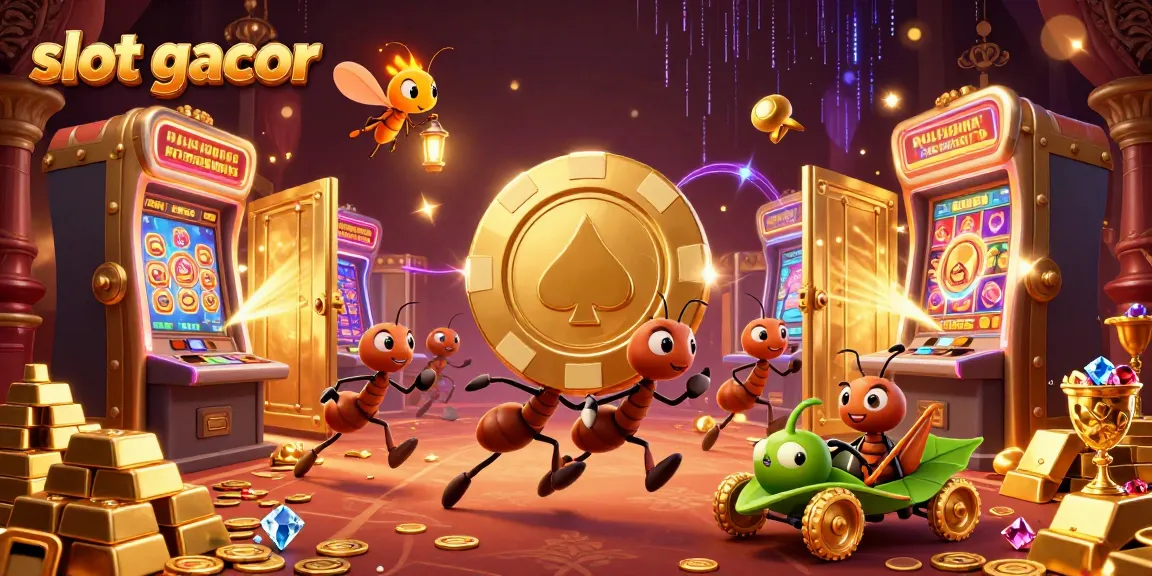 Experience slot gacor with a trio of animated characters in a lively casino heist scene.