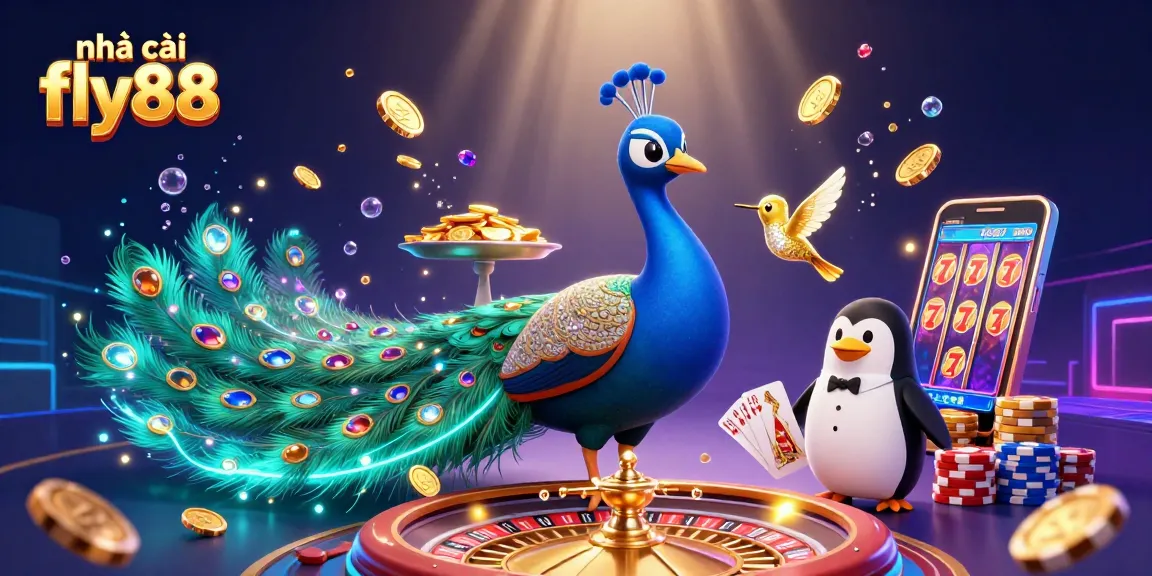 Experience the excitement of nhà cái fly88 with vibrant casino elements, dynamic characters, and rich details.