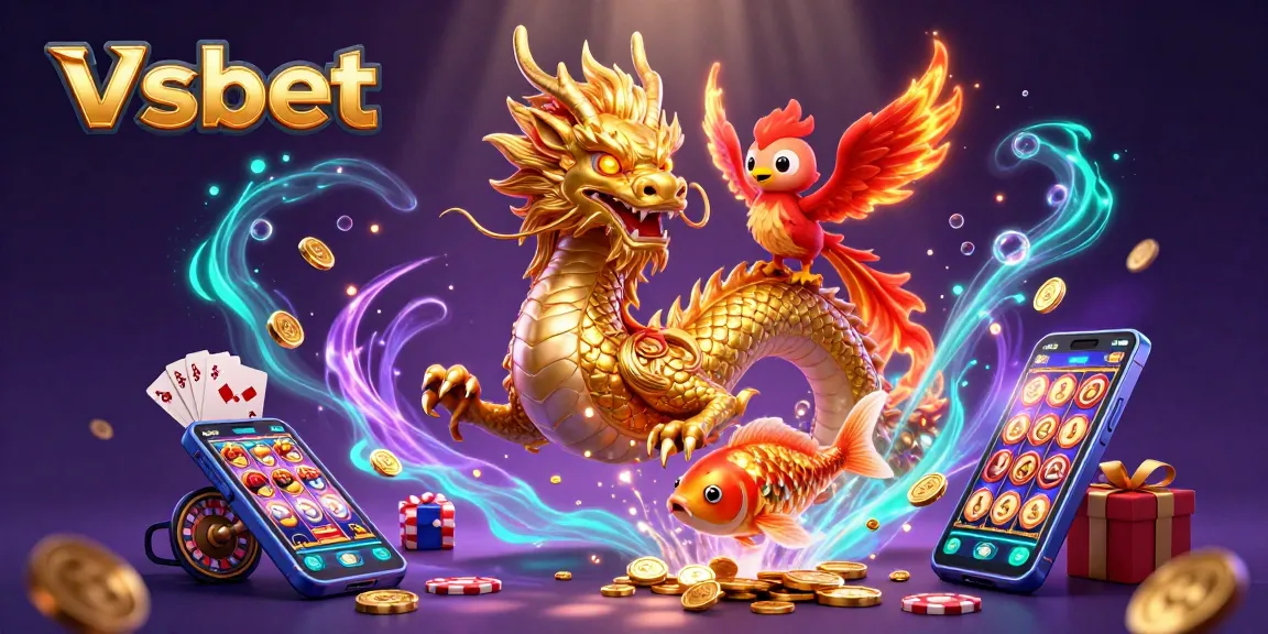 Experience thrilling wins at vsbet with vibrant 3D casino characters amidst a colorful gambling scene.