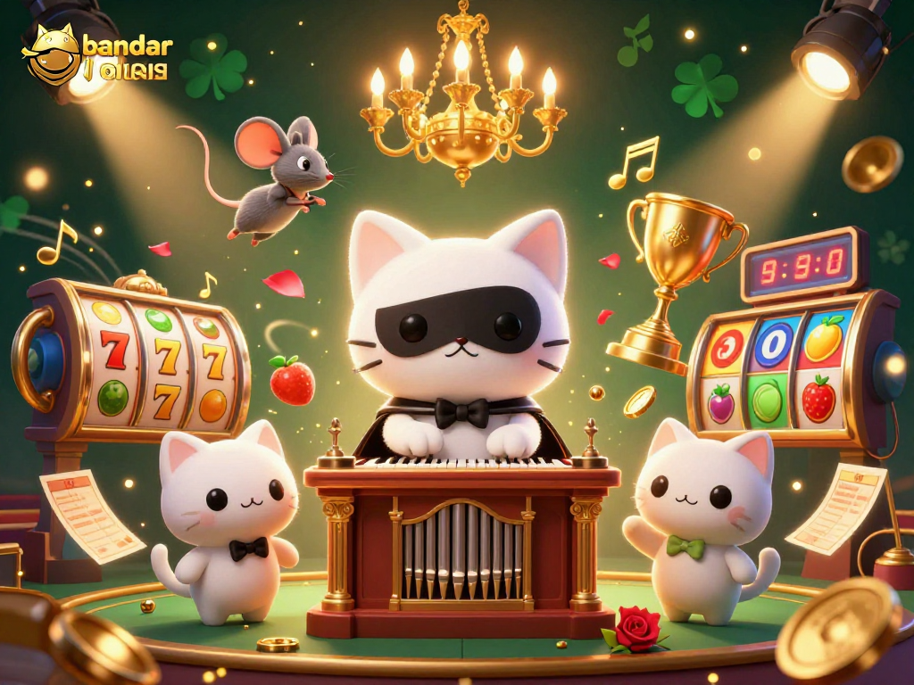 Experience thrilling wins with bandar togel online as a phantom cat entertains at a vibrant casino scene.