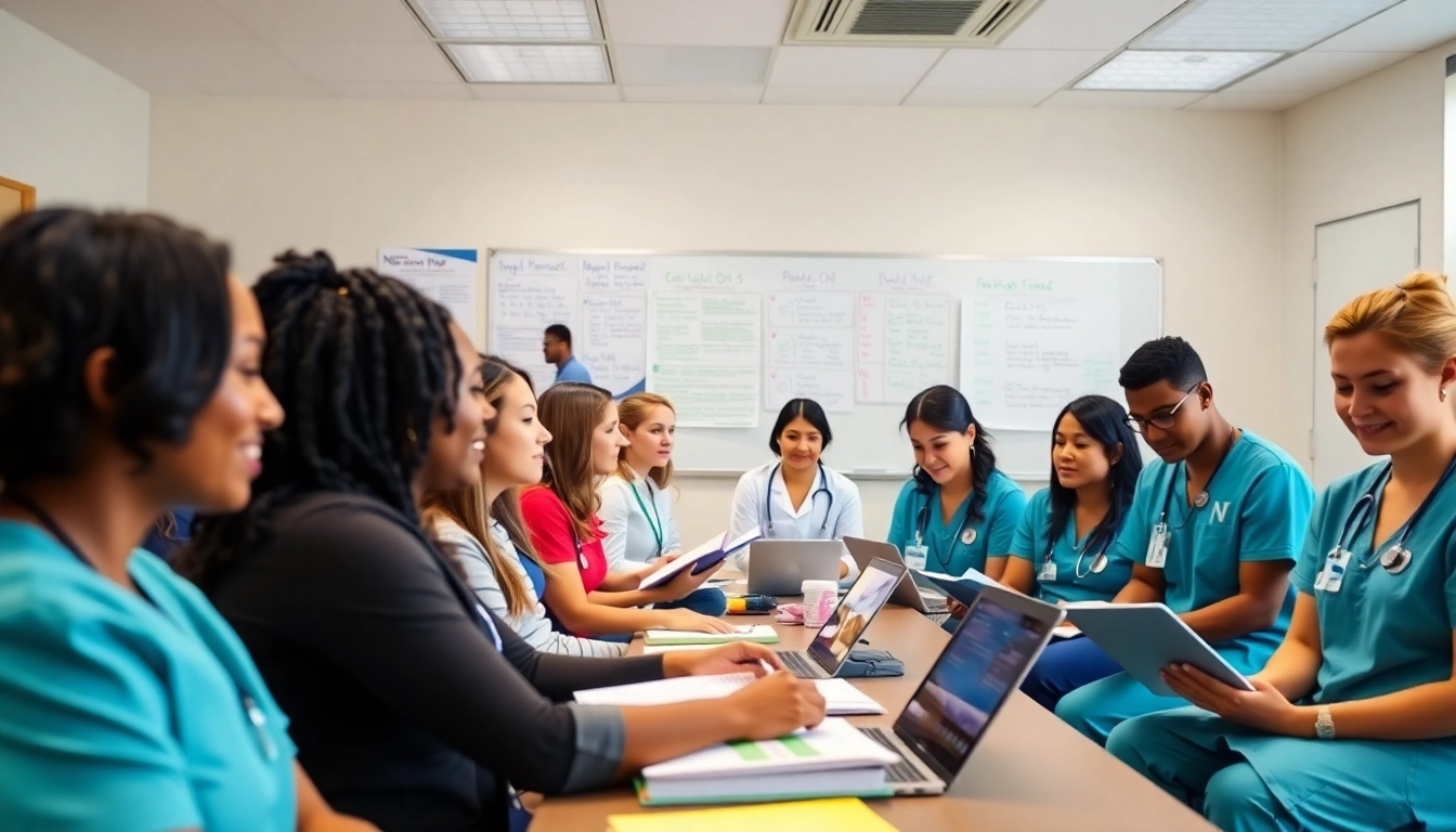 Join an in person NCLEX bootcamp Houston with nursing students engaged in collaborative learning.