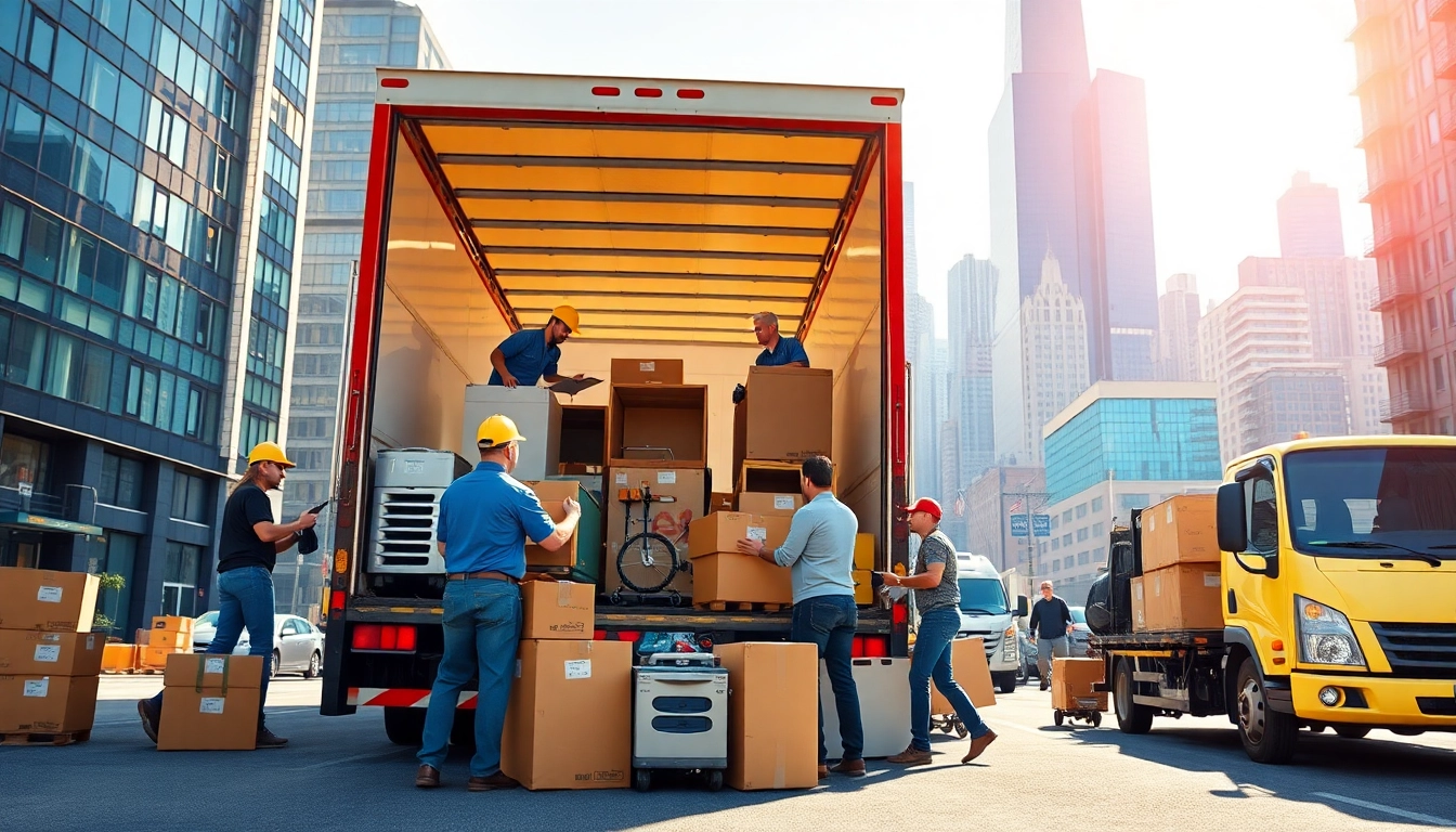 Efficient team of office movers offering Office Moving Services NYC, showcasing teamwork and expertise in action.